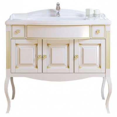Мебель для ванной Opadiris Лаура 100 белая патина золото