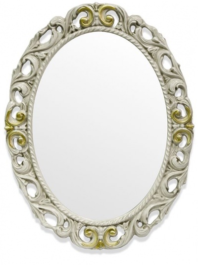 Зеркало овальное Tiffany World avorio/oro узор
