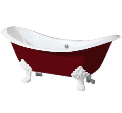 Классическая чугунная ванна Magliezza Julietta 183-78 см с окрасом внешнего борта, ножки белые