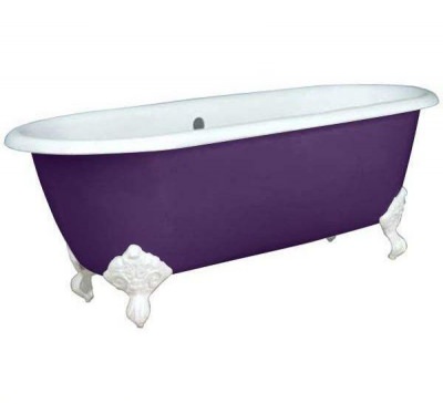 Классическая чугунная ванна Magliezza Patricia 183-80 см с окрасом внешнего борта, ножки белые
