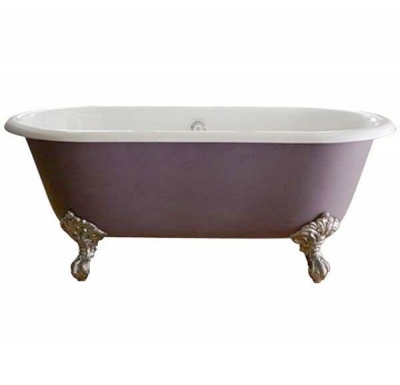 Классическая чугунная ванна Magliezza Patricia 168-76 см с окрасом внешнего борта, ножки бронза