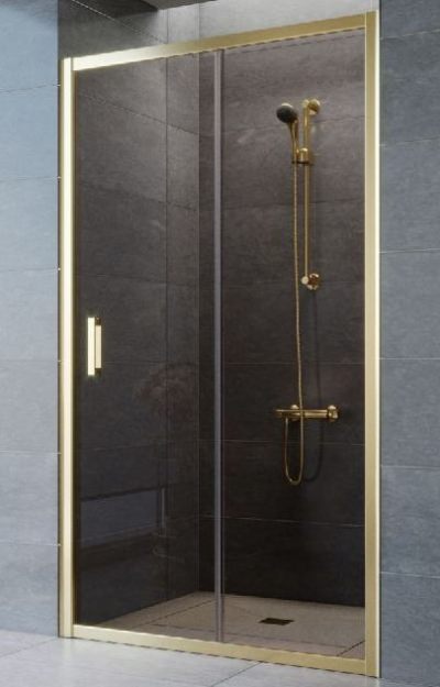 Душевая дверь Vegas-Glass ZP 130 профиль золото, стекло бронза