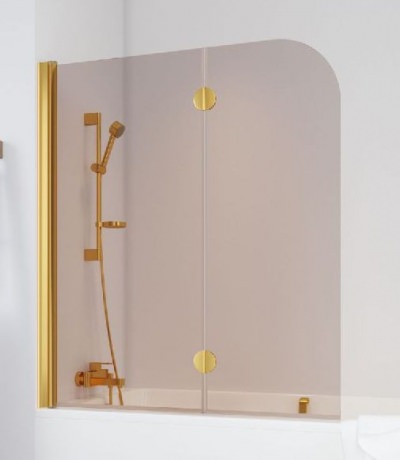Ограждение на ванну Vegas-Glass E2V 120 профиль золото, стекло бронза