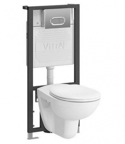 Комплект VitrA Normus с крышкой-сиденьем, инсталляцией и кнопкой смыва 