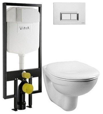 Комплект VitrA Normus с крышкой-сиденьем, инсталляцией и кнопкой смыва 