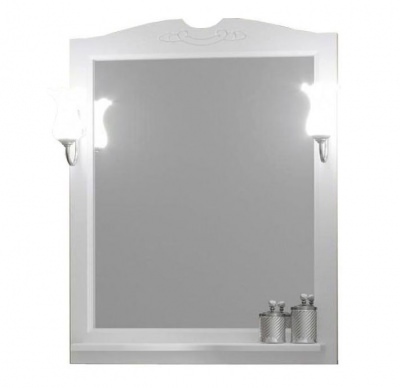 Зеркало Opadiris Клио 75 белое со светильниками
