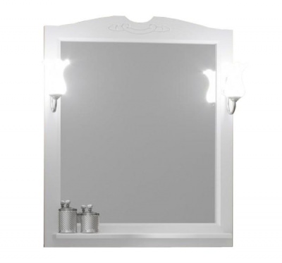 Зеркало Opadiris Клио 85 белое матовое со светильниками